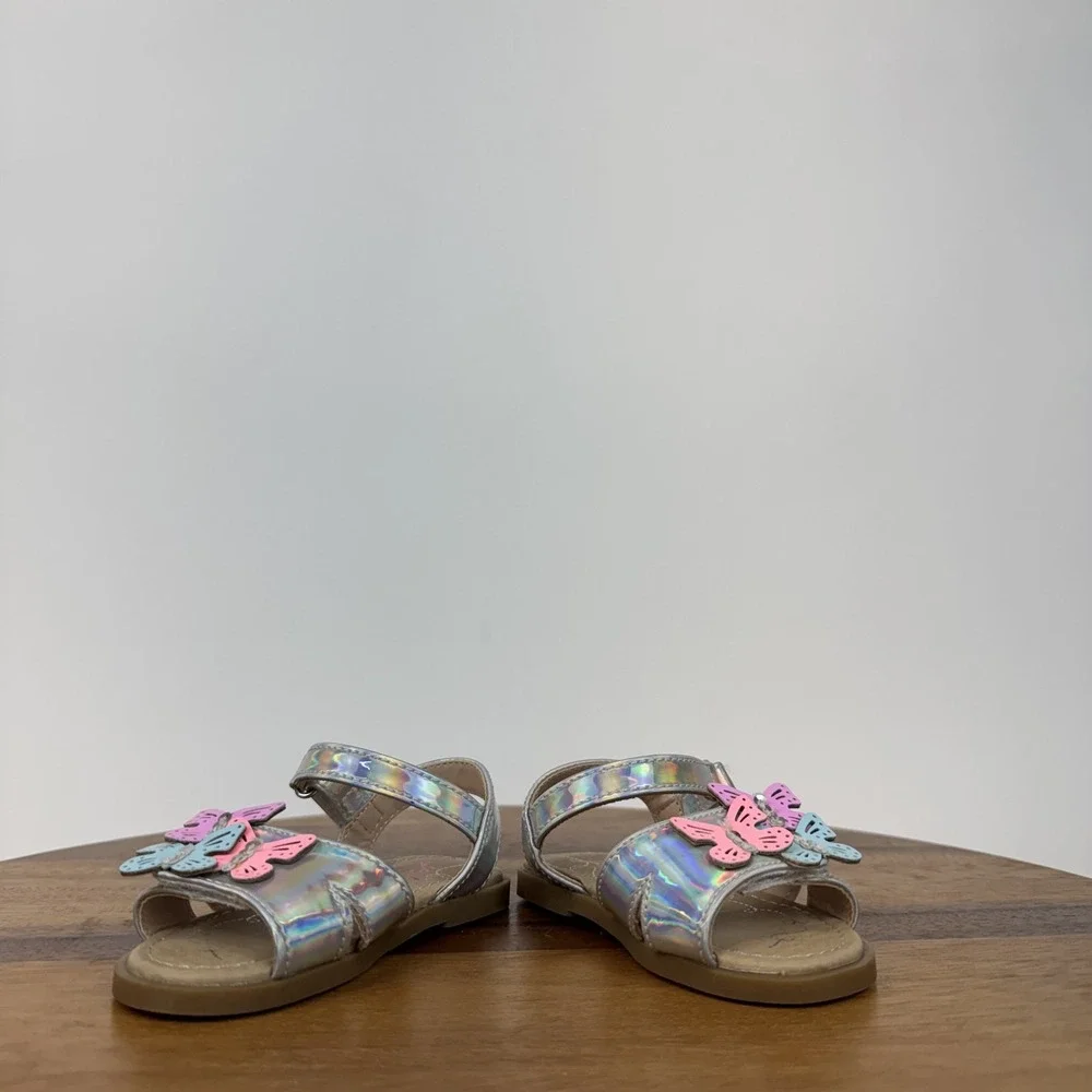 New Little Kids Girls Jellypop Lil Sheba Iridescent‎ Butterfly Sandals Size 5 C
